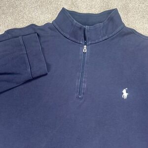 Polo by Ralph Lauren Men's XXL Pullover‎ Quarter Zip Long Sleeve Navy Blue Shirt